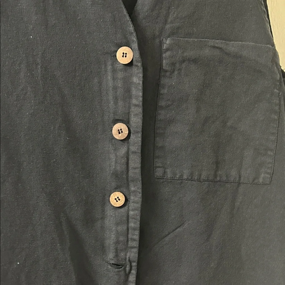 Zara Black Sleeveless Button-Down Romper - Picture 4 of 4